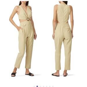 NANUSHKA Amor Cut Out Cotton Twist on Waist Sleeveless Jumpsuit Size Medium
